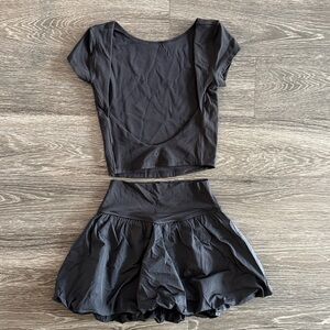 Aerie Black Athletic Skirt/Top Set